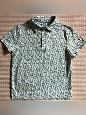 Burlebo Golf Polo Shirt Youth Boys Size 4 XS Bluebonnet Floral Texas Casual